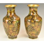 Pair of Chinese pedestal cloisonné vases, height 24cm