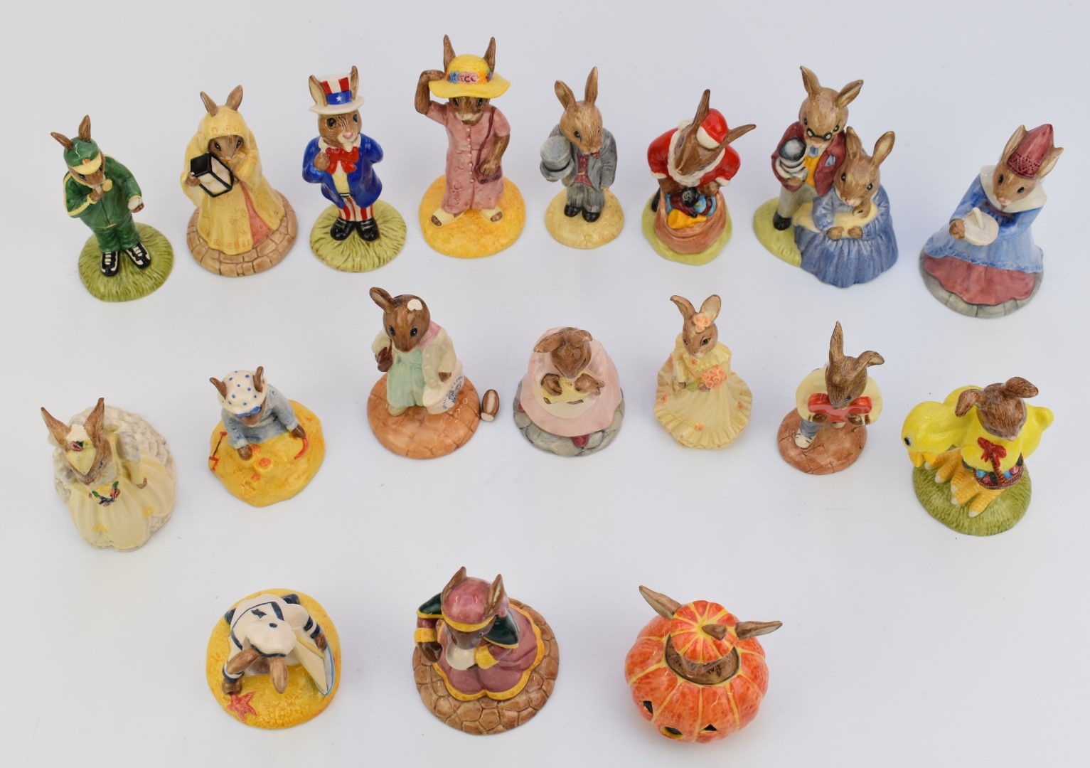 Eighteen Royal Doulton Bunnykins boxed figures including Bride, Groom, Sailor, Father / Mother DB68, - Image 2 of 2