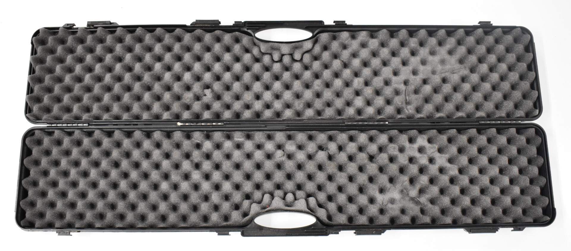 Two rifle or shotgun flight cases together with a revolver or pistol padded case and a leather - Image 2 of 3