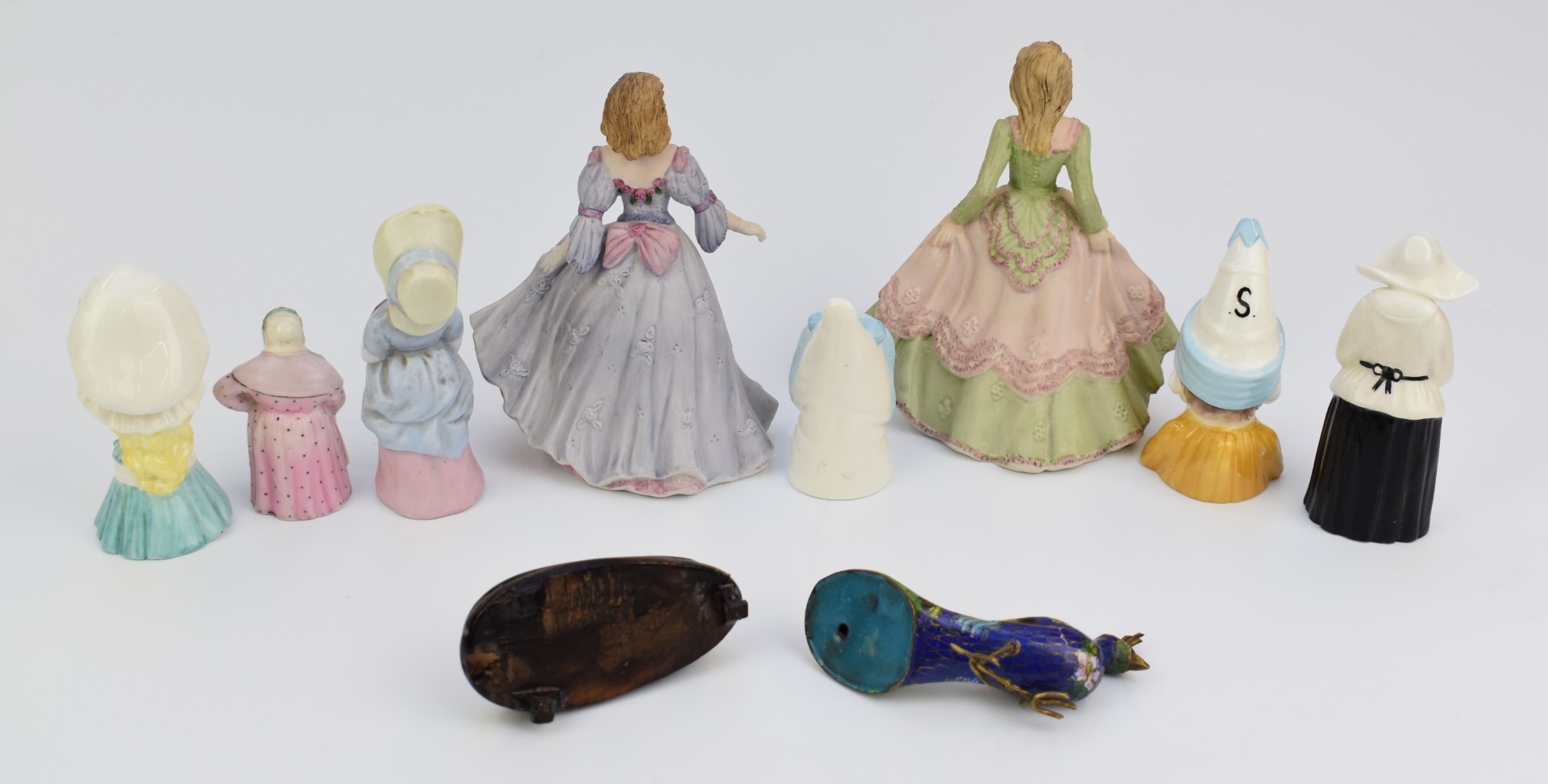 Collection of Royal Worcester and other candle snuffers including Mob Cap, Mrs Caudle and Nun, two - Image 3 of 3