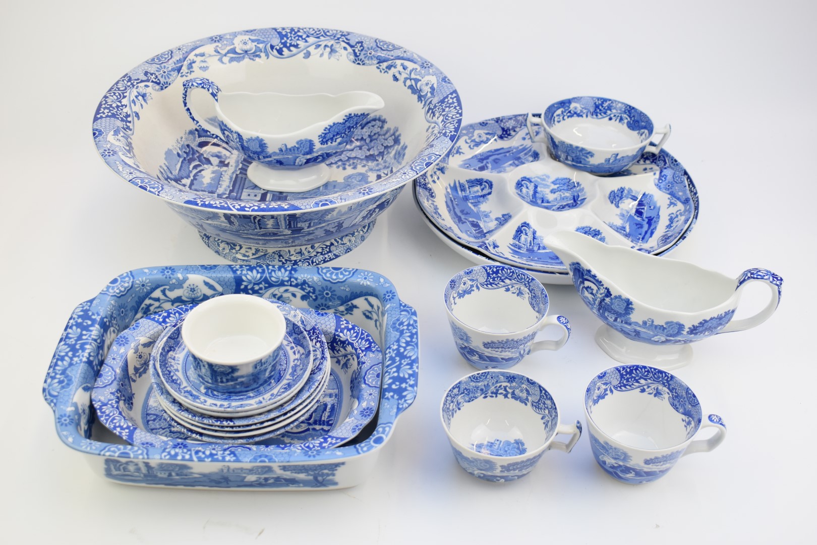 Approximately eighty pieces of Spode Italian dinner, tea and decorative ware including large