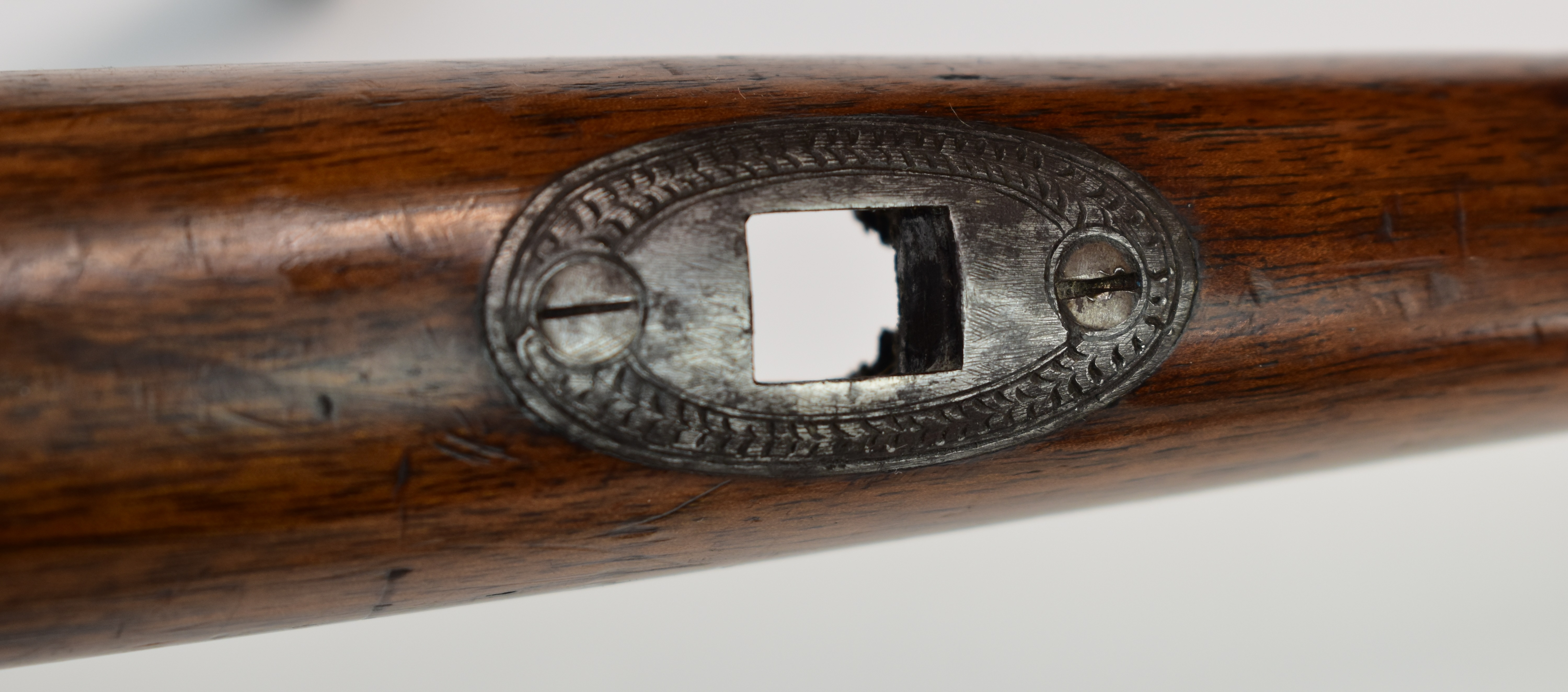 G Richter of Breslau side-lever cocking 8mm air rifle with named top plate, scrolling engraving to - Image 13 of 17