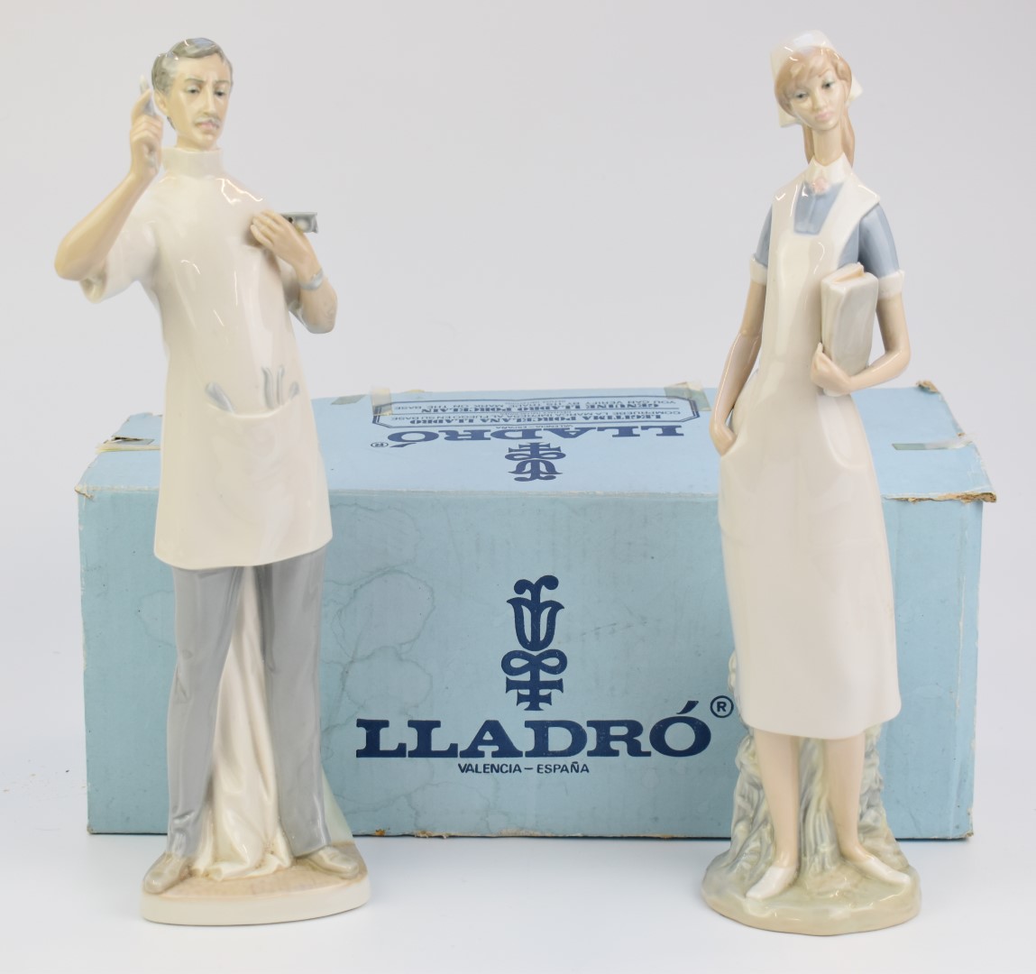 Two Lladro figures nurse and dentist