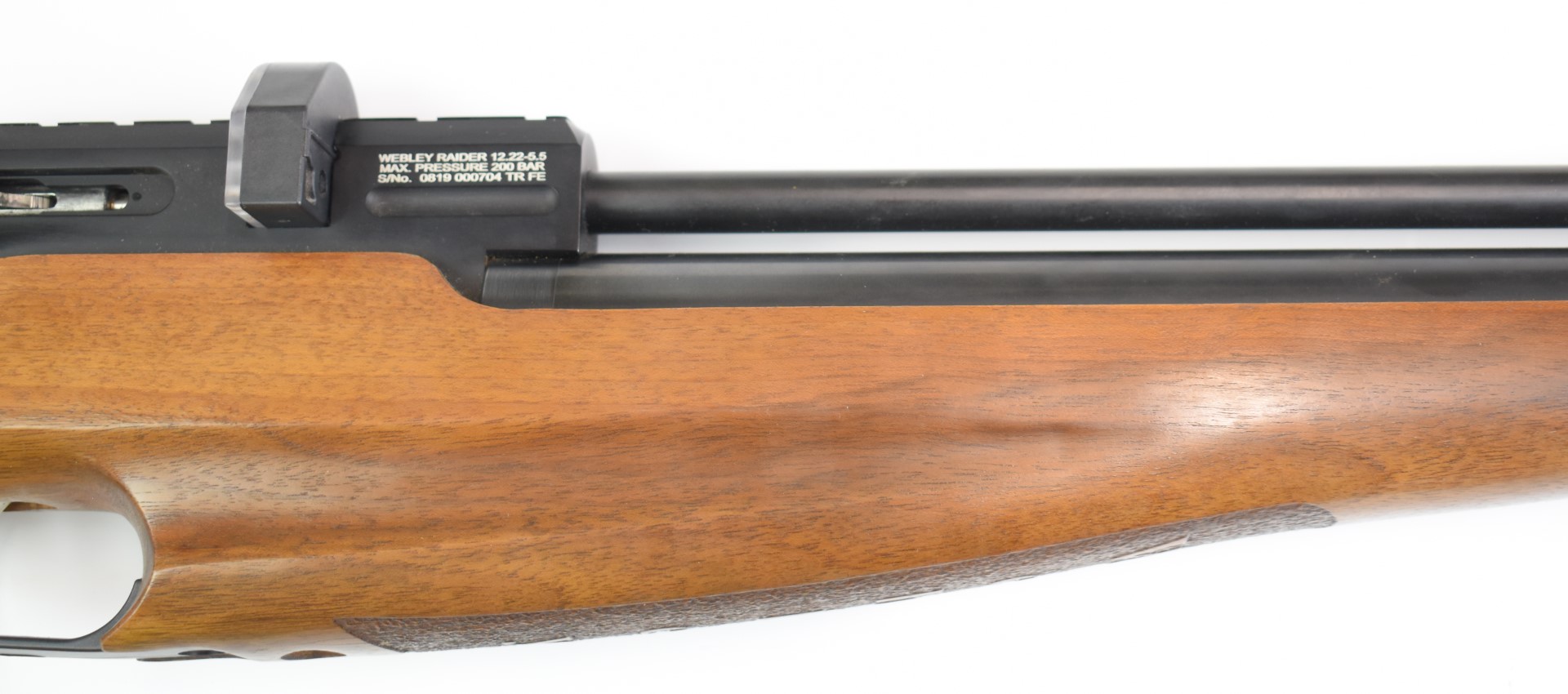 Webley Raider 12 .22 PCP air rifle with chequered semi-pistol grip, raised cheek piece, 15 shot - Image 5 of 11