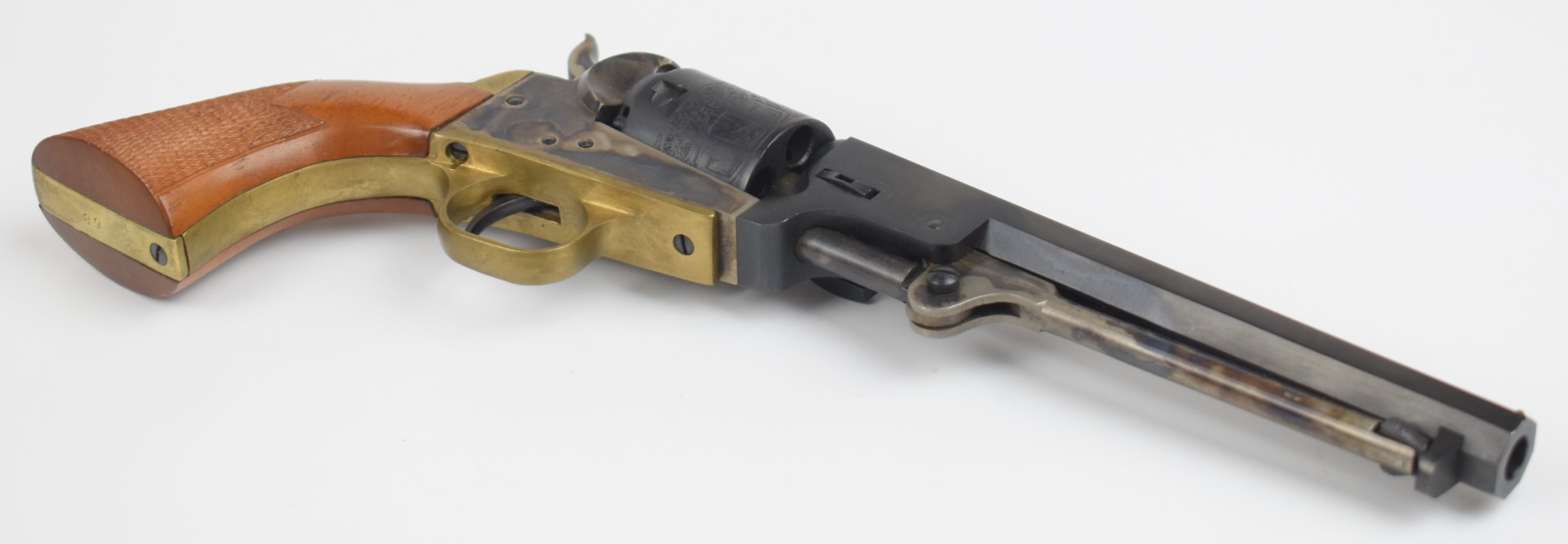 Italian Colt style blank firing five-shot single action revolver with engraved scenes of ships - Image 4 of 13