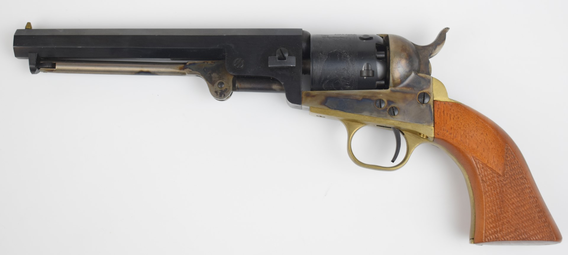 Italian Colt style blank firing five-shot single action revolver with engraved scenes of ships - Image 2 of 13