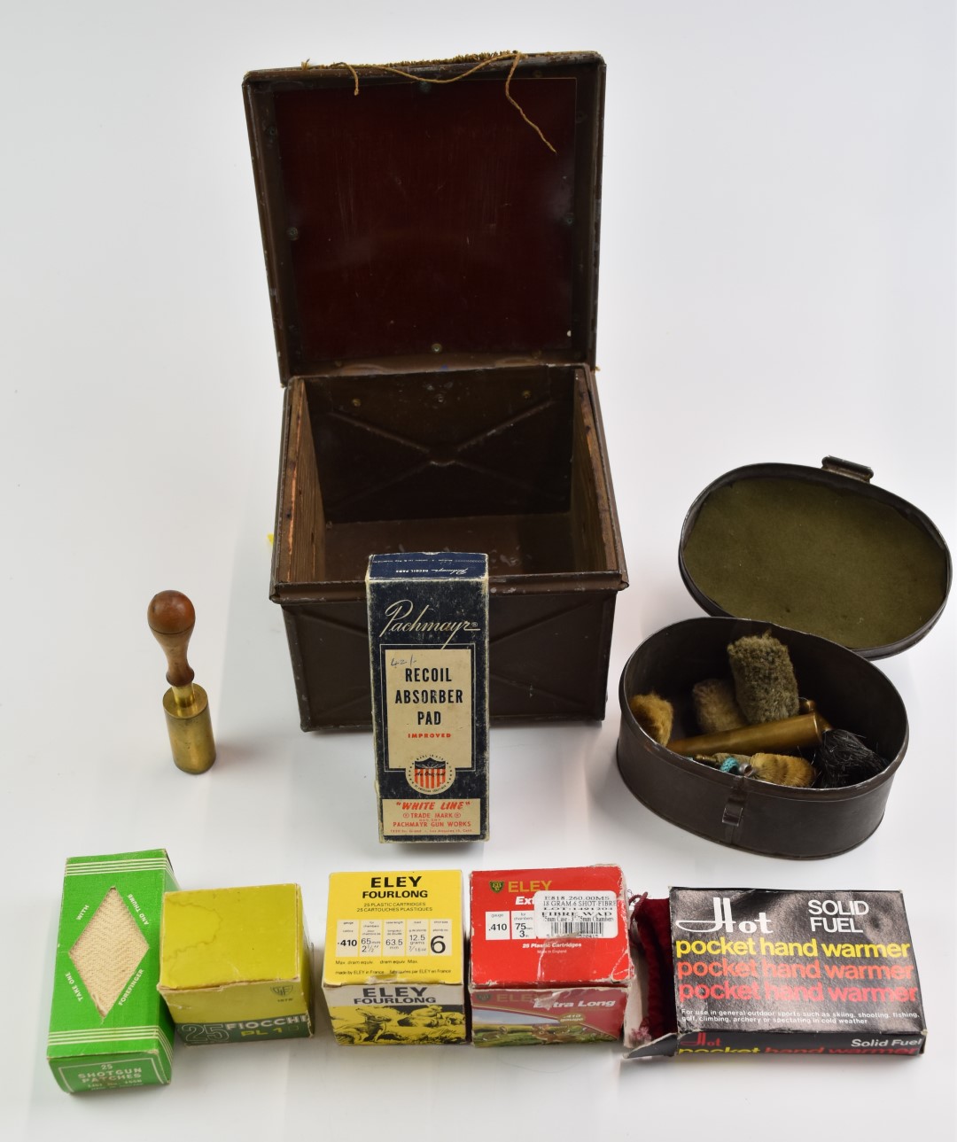 Seventy-five .410 shotgun cartridges, all in original boxes, together with a cleaning kit,
