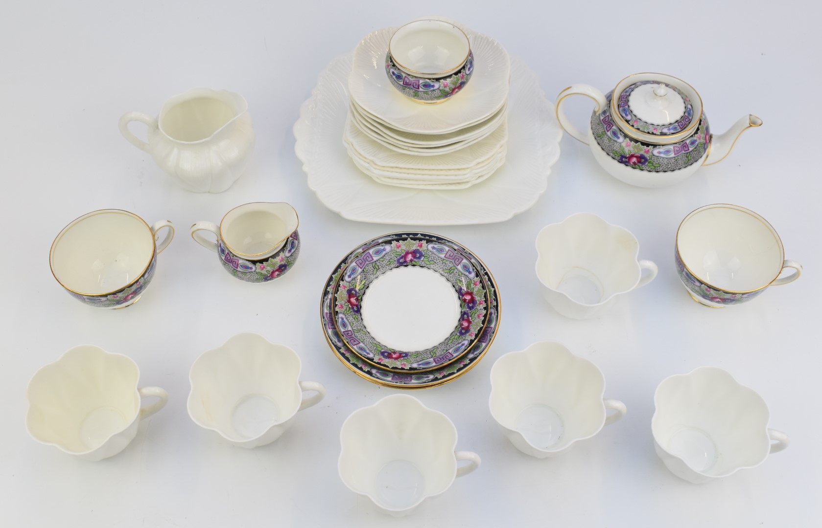 Shelley teaware with relief moulded decoration together with an Aynsley part tea set pattern no - Image 2 of 3