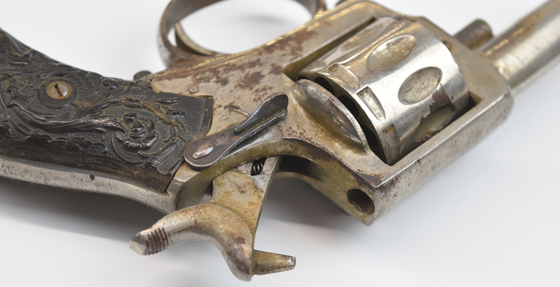 Unnamed ten-shot double action blank firing revolver or starting pistol with relief scenes of - Image 14 of 20