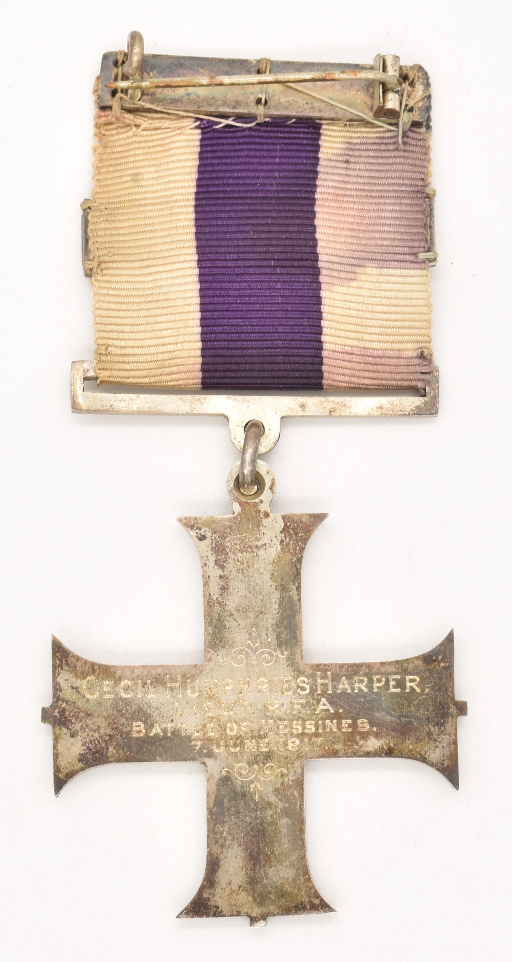 British Army WW1 Royal Artillery Military Cross medal and bar inscribed Cecil Humphries Harper, - Image 5 of 5