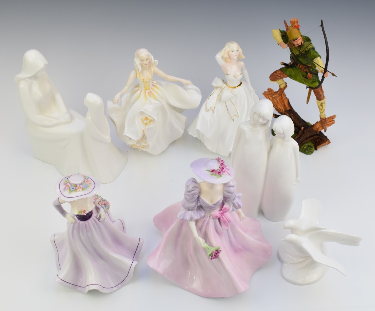 Collection of Royal Doulton and Coalport figures including Tess, Barbara Anne, Robin Hood, Sweet - Image 2 of 4