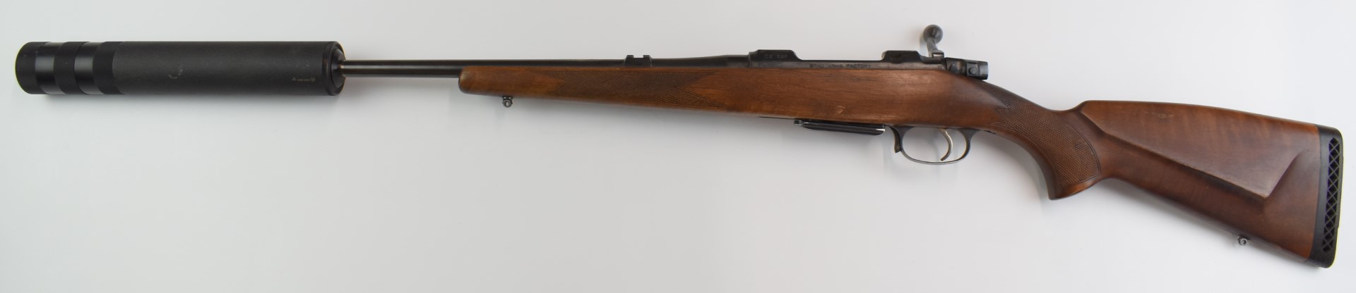 BRNO CZ 537 .243 bolt-action rifle with chequered semi-pistol grip and forend, raised cheek-piece, - Image 12 of 20