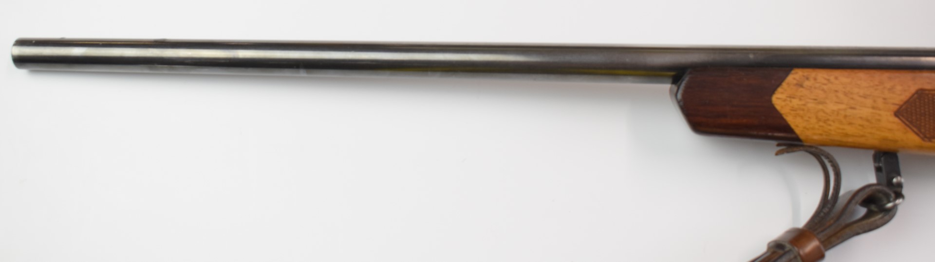 BSA .243 bolt-action rifle with chequered semi-pistol grip and forend, raised cheek-piece, leather - Image 18 of 18