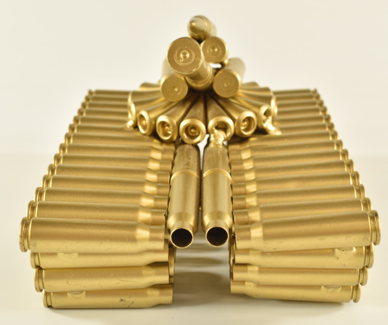 Novelty trench art type model of a tank formed from bullet cases, length 16cm - Image 4 of 5