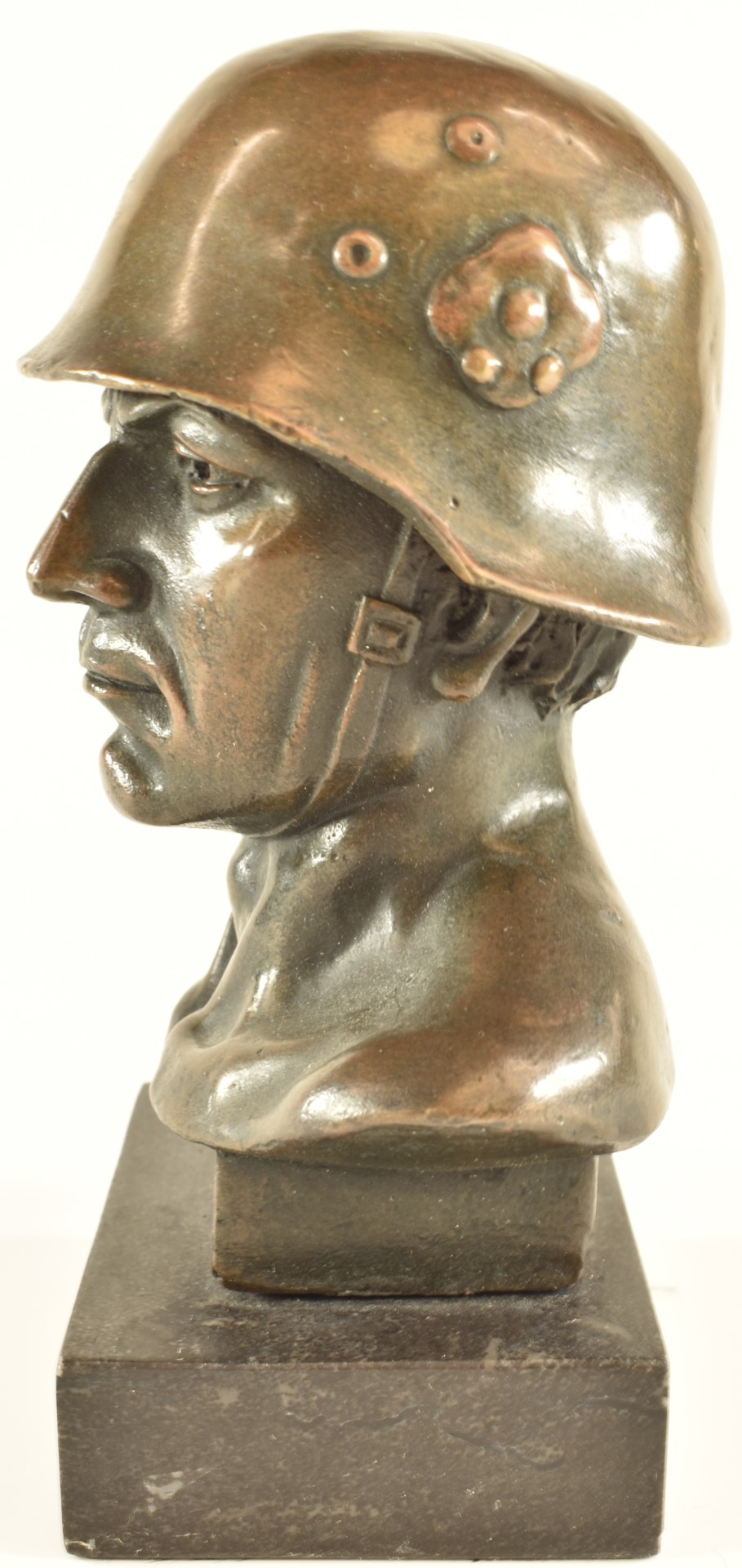 Bronze bust of a German soldier, 15cm tall - Image 4 of 5