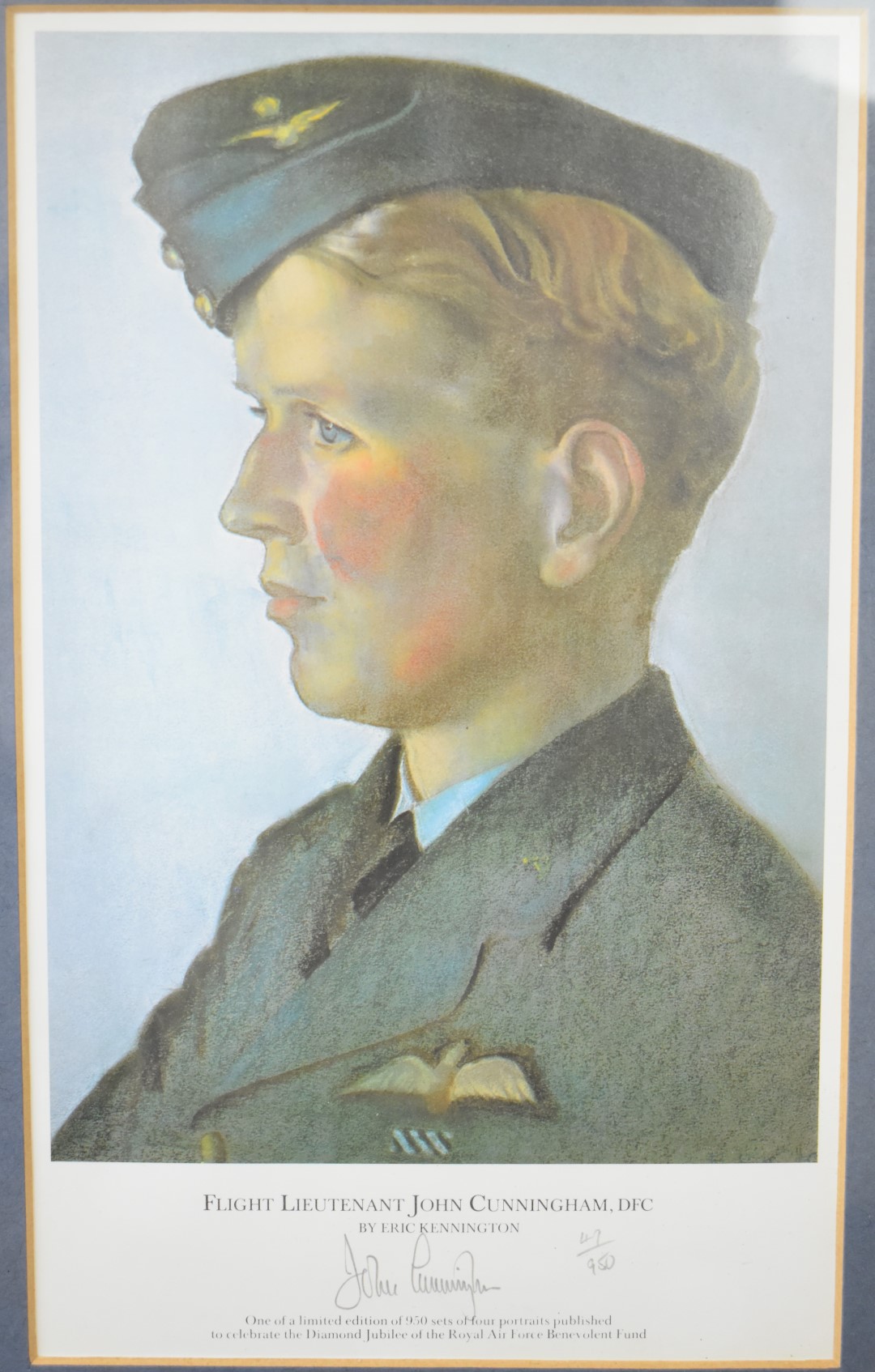 Four limited edition WW2 Royal Air Force portraits by Erick Kennington all signed by subjects, - Image 3 of 10