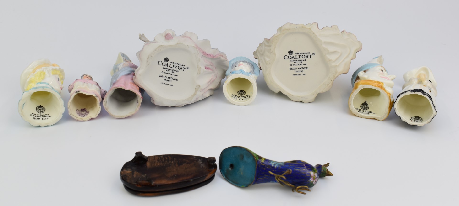 Collection of Royal Worcester and other candle snuffers including Mob Cap, Mrs Caudle and Nun, two - Image 2 of 3