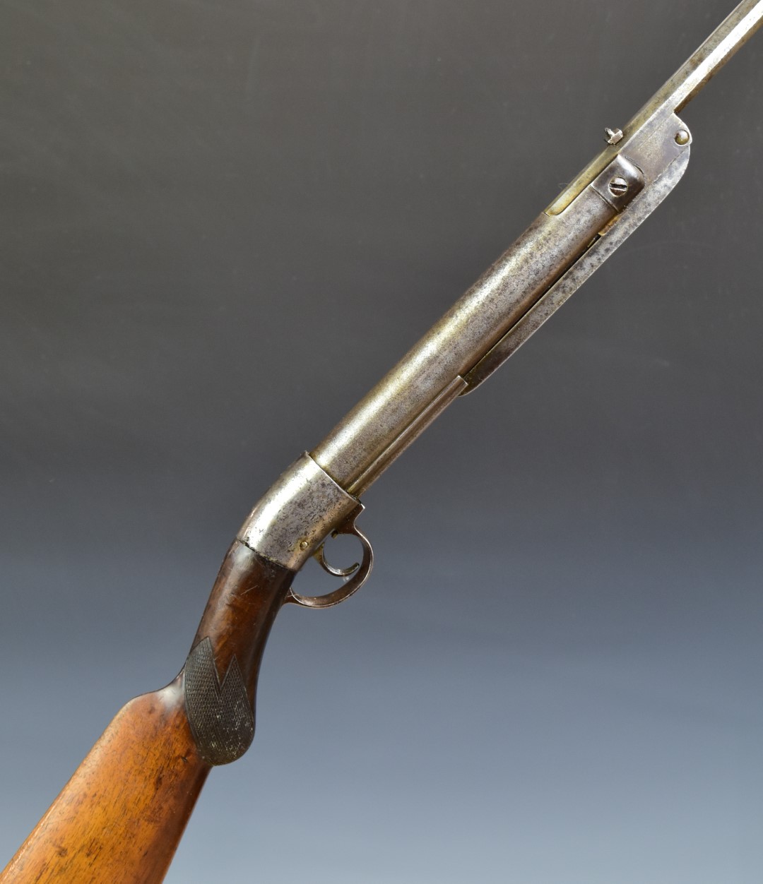 Diana New Champion 1905 Patent Model .177 air rifle with chequered semi-pistol grip, side stamped '