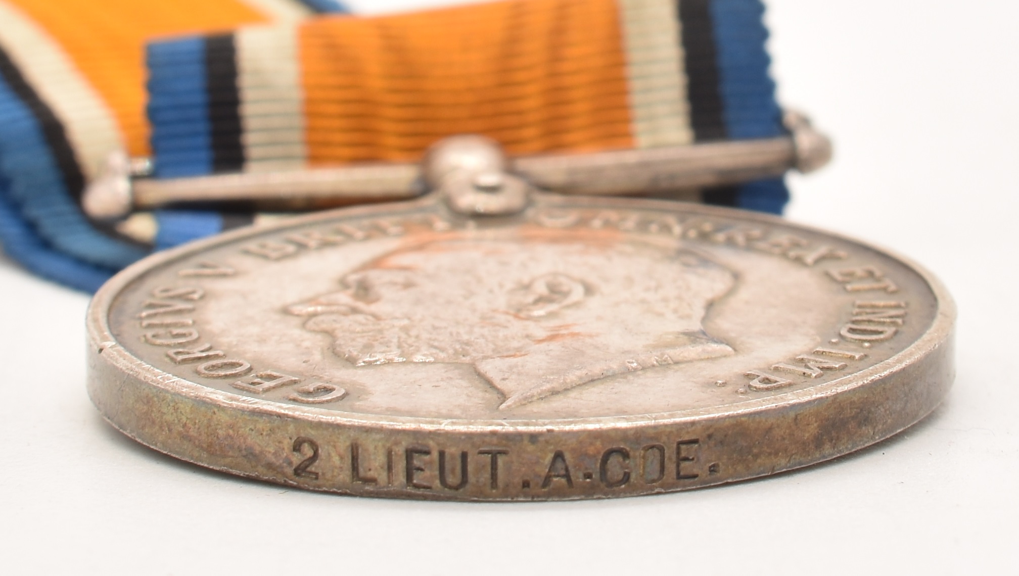 British Military Cross Medal unnamed as issued together with a WW1 War Medal named to 2nd Lieutenant - Image 3 of 3
