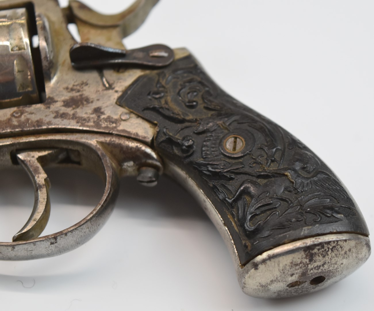 Unnamed ten-shot double action blank firing revolver or starting pistol with relief scenes of - Image 16 of 20