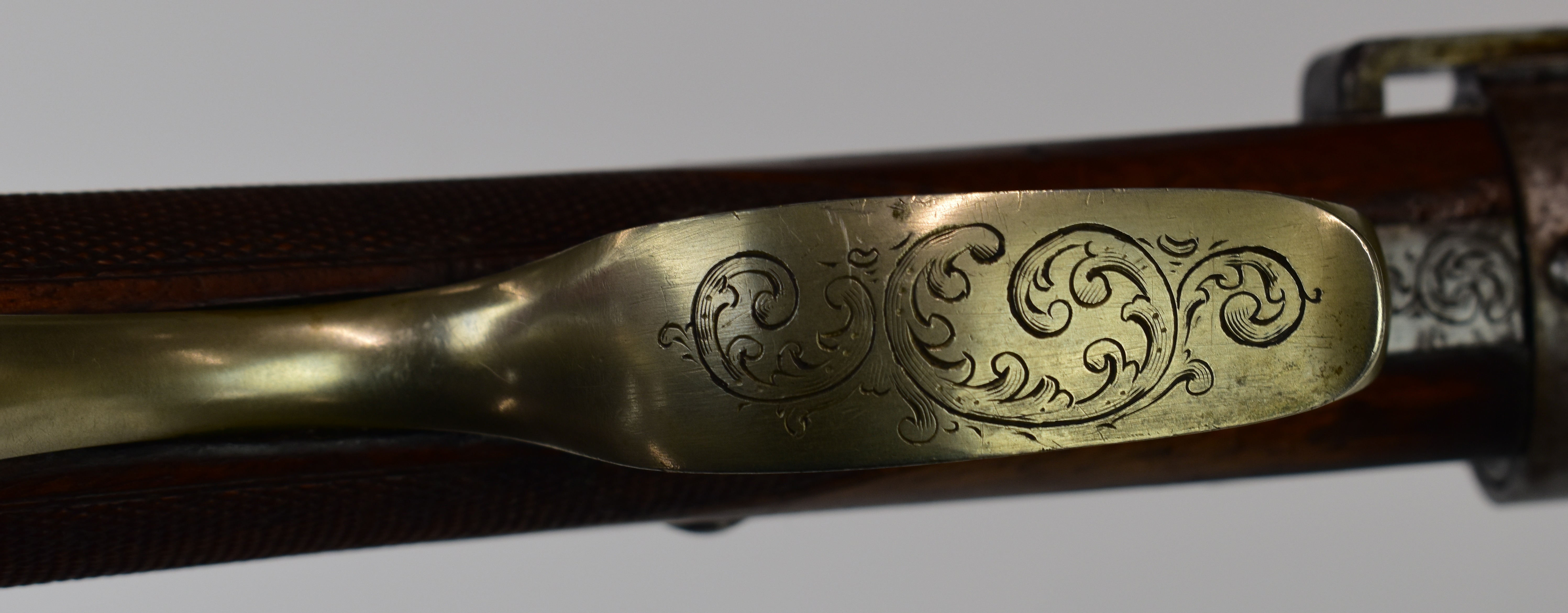 G Richter of Breslau side-lever cocking 8mm air rifle with named top plate, scrolling engraving to - Image 15 of 17