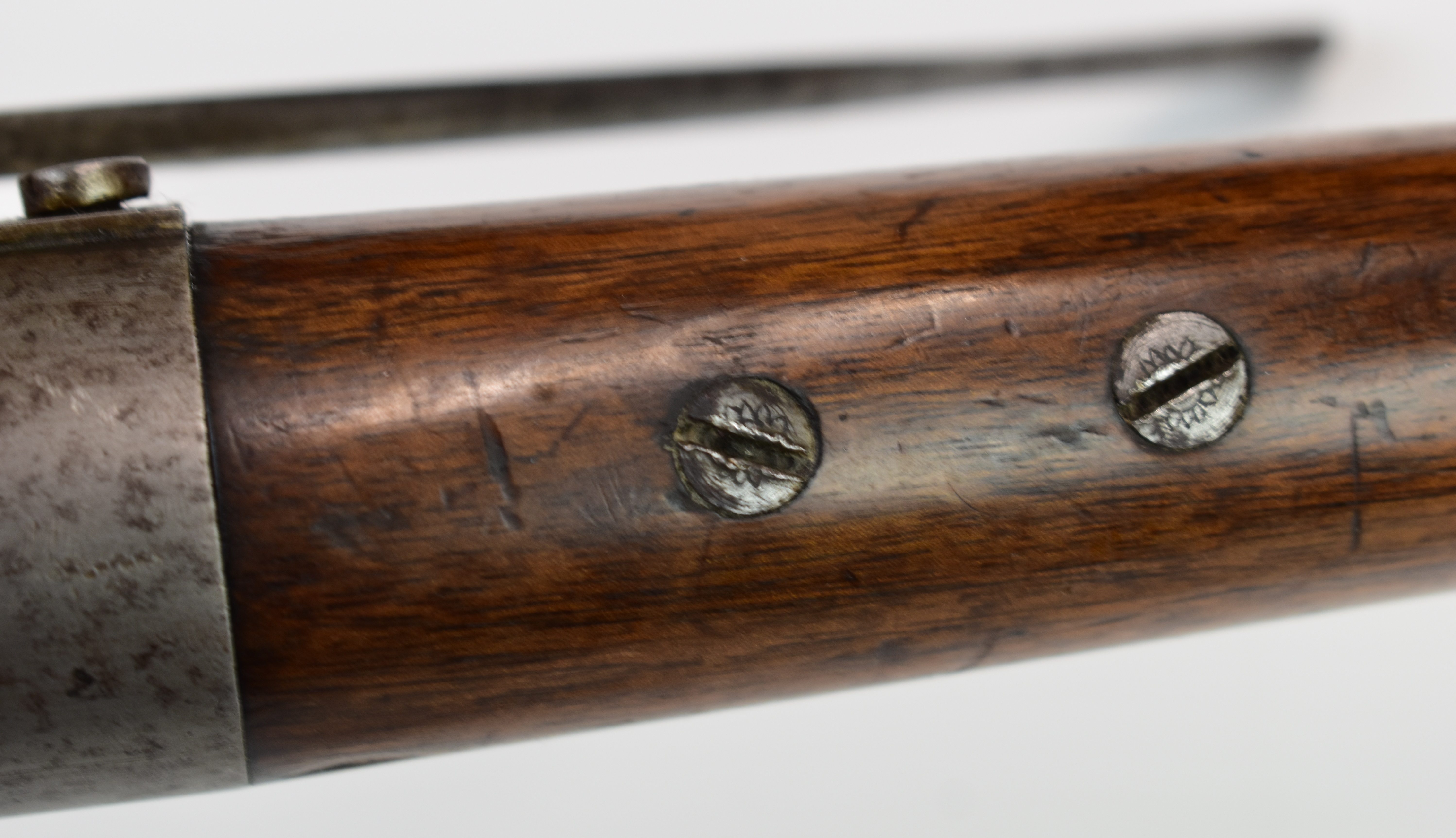 G Richter of Breslau side-lever cocking 8mm air rifle with named top plate, scrolling engraving to - Image 14 of 17