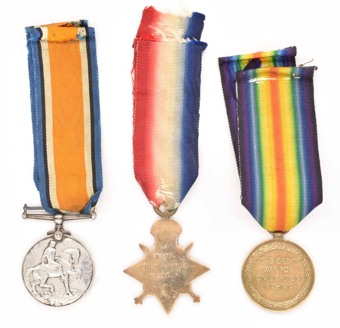 British Army WW1 medal trio comprising 1914-1915 Star, War Medal and Victory Medal named to 12977 - Image 2 of 4