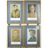 Four limited edition WW2 Royal Air Force portraits by Erick Kennington all signed by subjects,