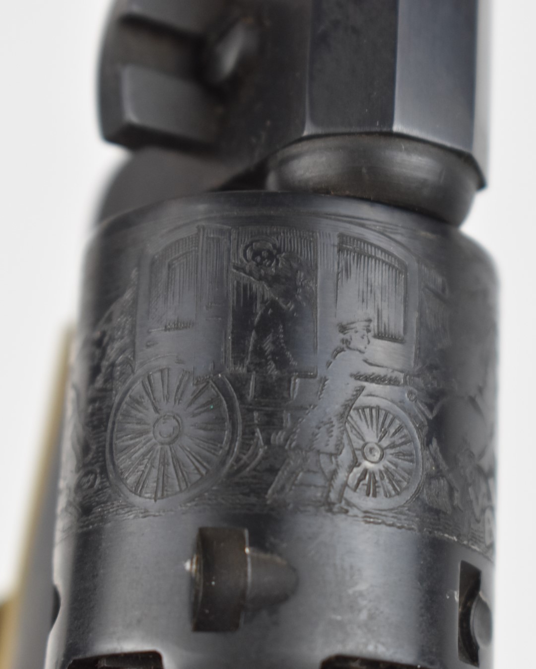 Italian Colt style blank firing five-shot single action revolver with engraved scenes of ships - Image 12 of 13