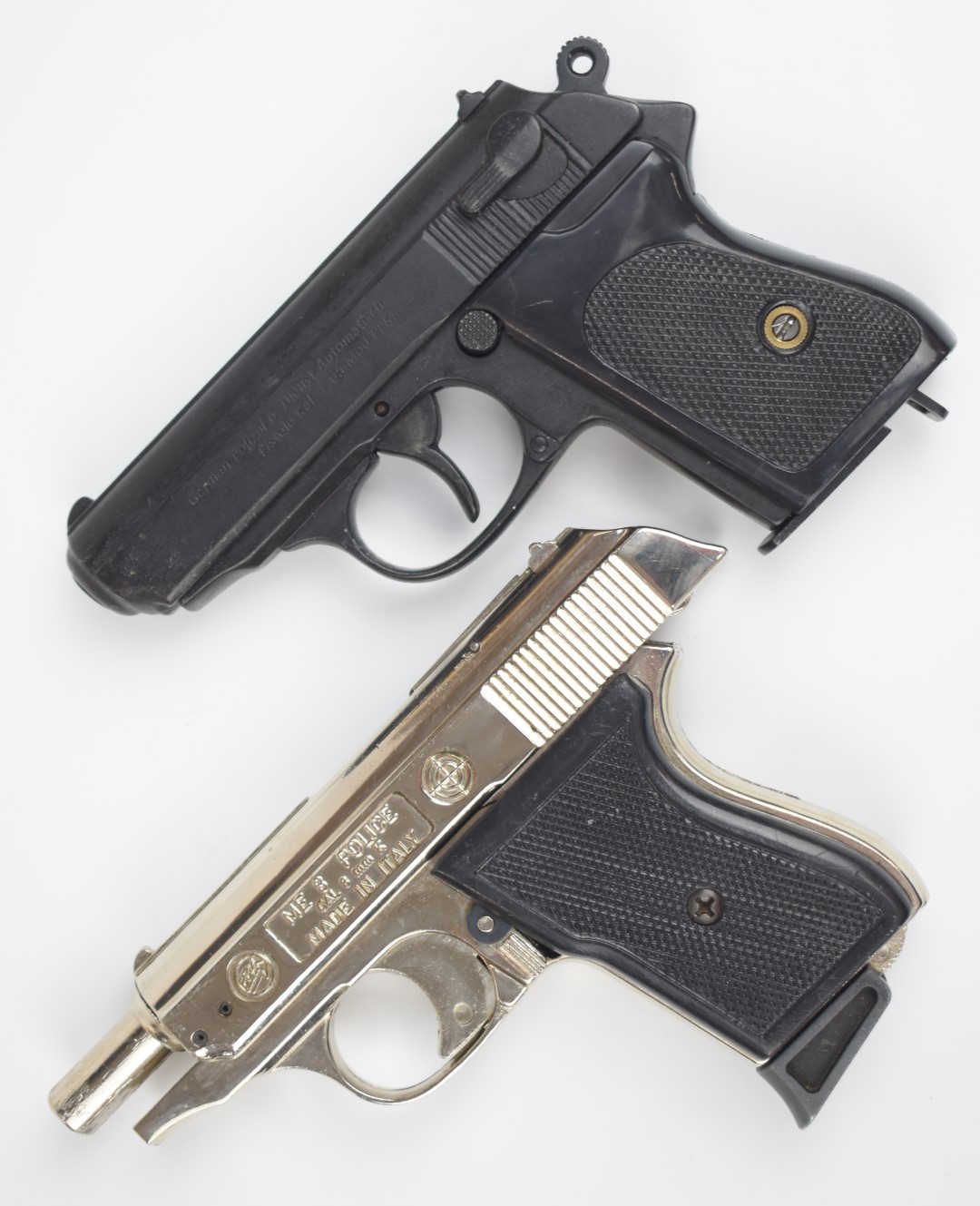 Two pistols BBM ME 8 Police 8mm blank firing pistol, NVSN, and German PPK 7.65mm replica in - Image 4 of 14