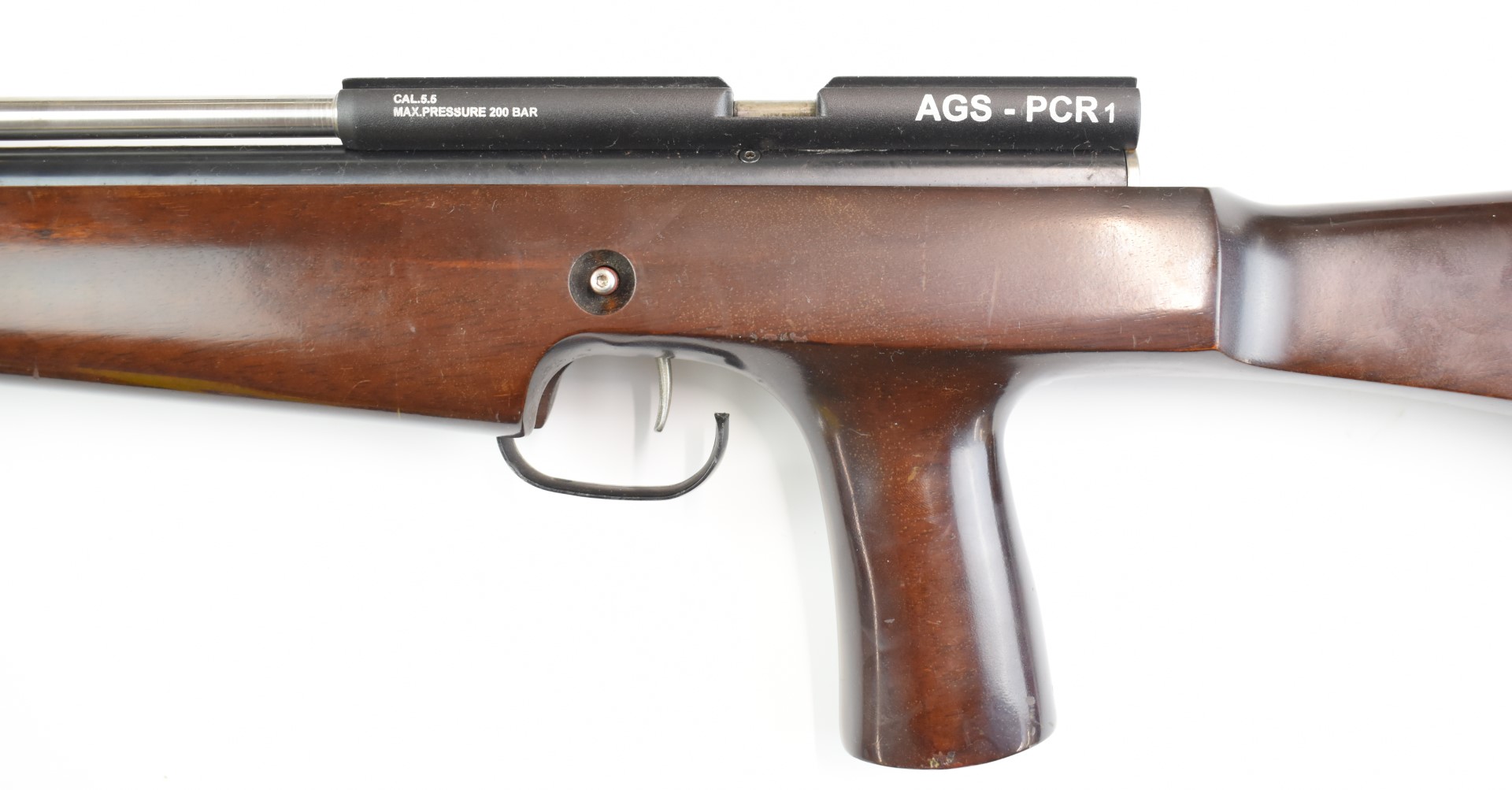 AGS-PCR1 .22 PCP bolt-action air rifle with pistol grip and adjustable trigger, serial number 00911. - Image 8 of 9