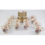 Royal Albert teaware decorated in the Barbara Ann pattern comprising twelve trios and two cake