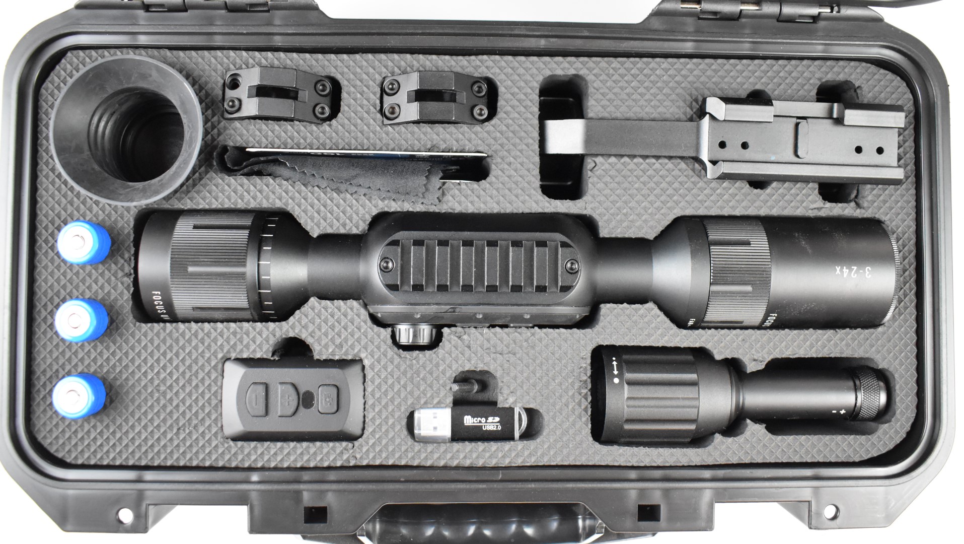 Wulf 4K 3-24 air rifle or similar night vision scope, in original hard carry case - Image 9 of 11