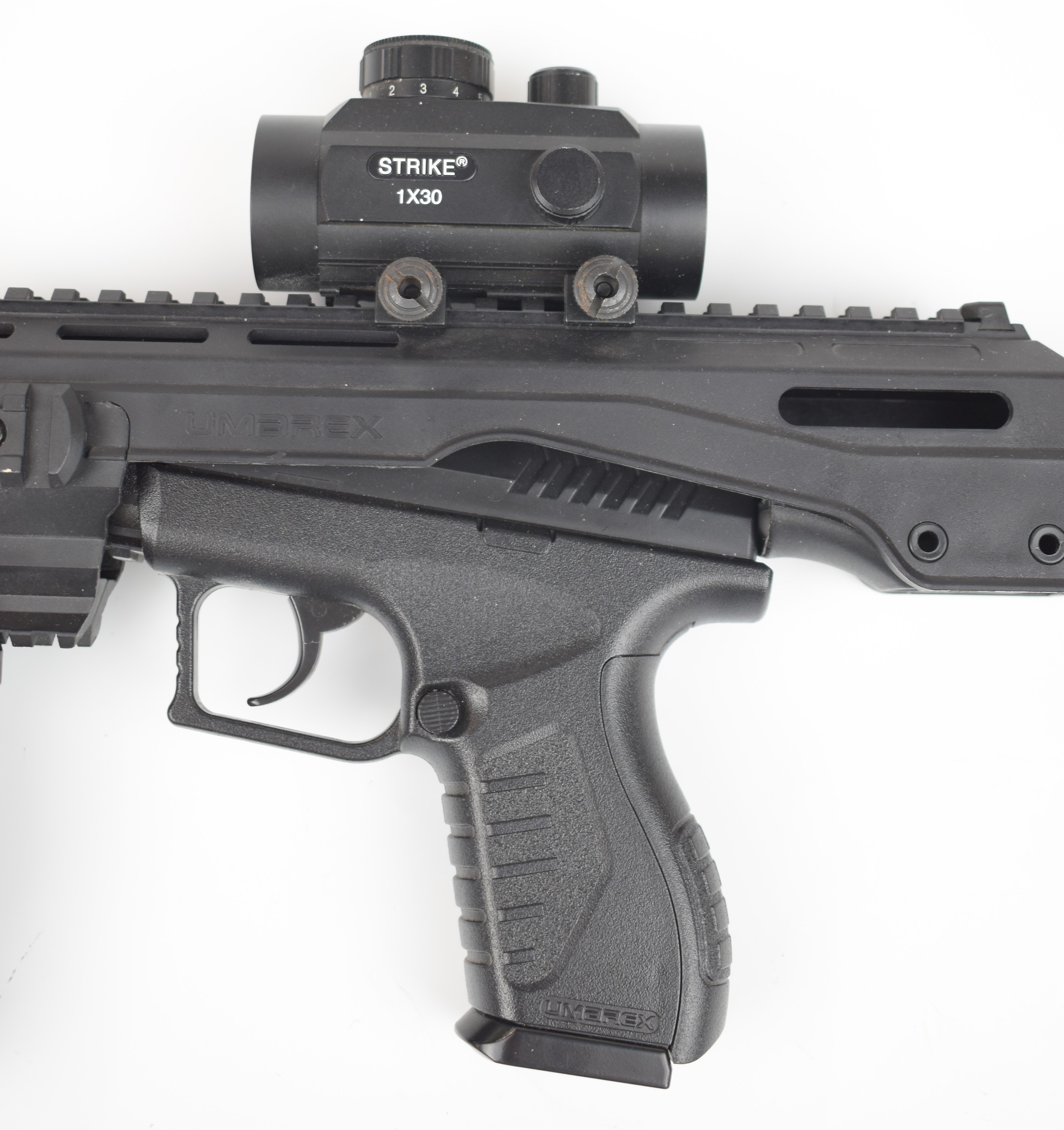 Umarex XBG .177 air pistol with Tac Kit and Strike 1x30 scope, serial number 13F73956. - Image 5 of 14