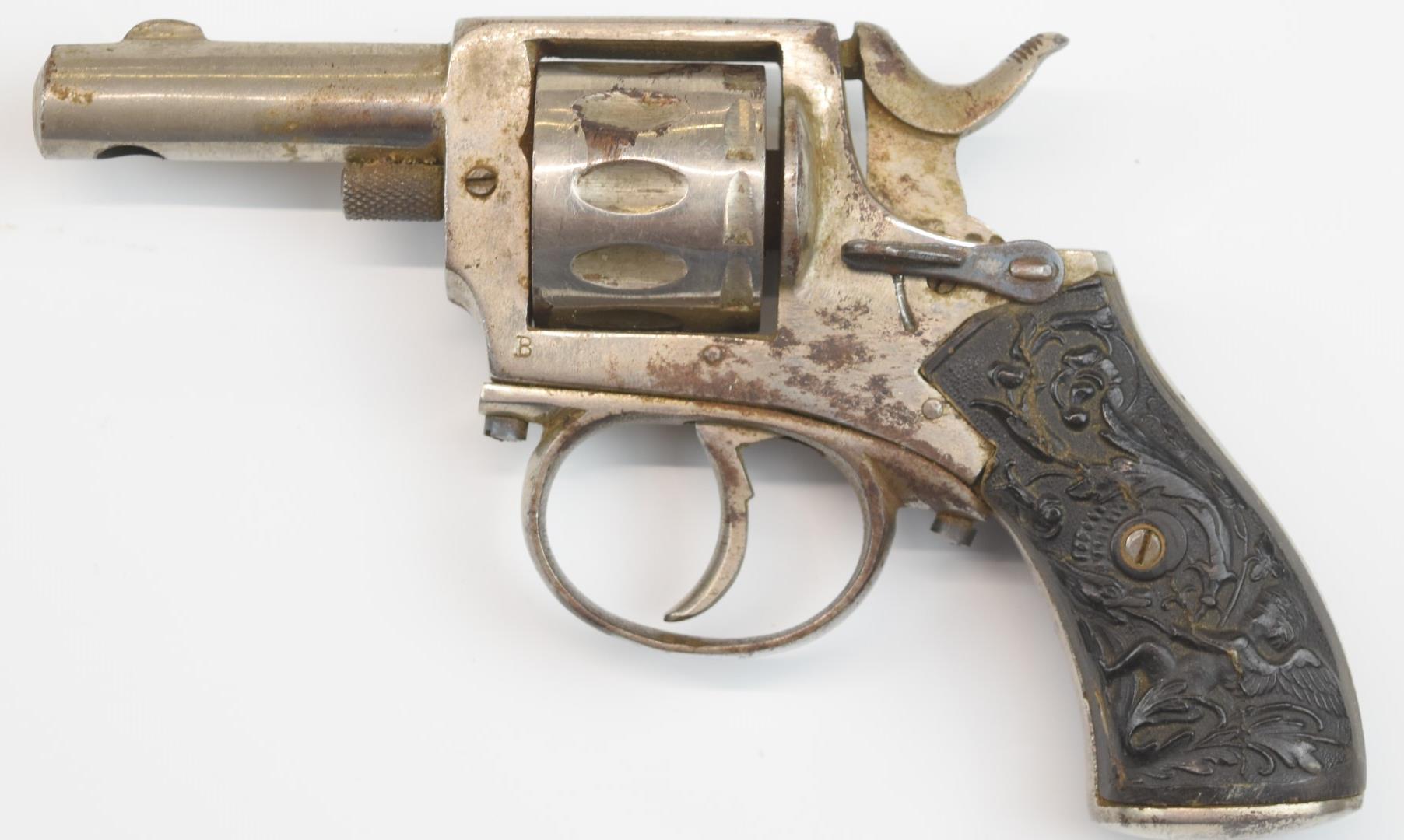 Unnamed ten-shot double action blank firing revolver or starting pistol with relief scenes of - Image 4 of 20