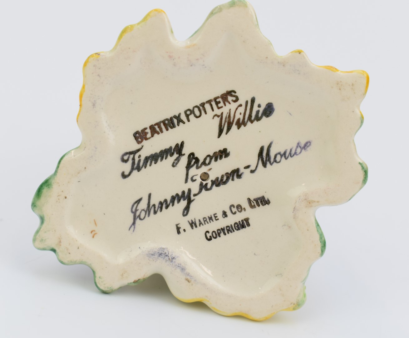 Beswick Beatrix Potter 'Timmy Willie from Johnny Town-Mouse' figure with unusual straight line - Image 3 of 3