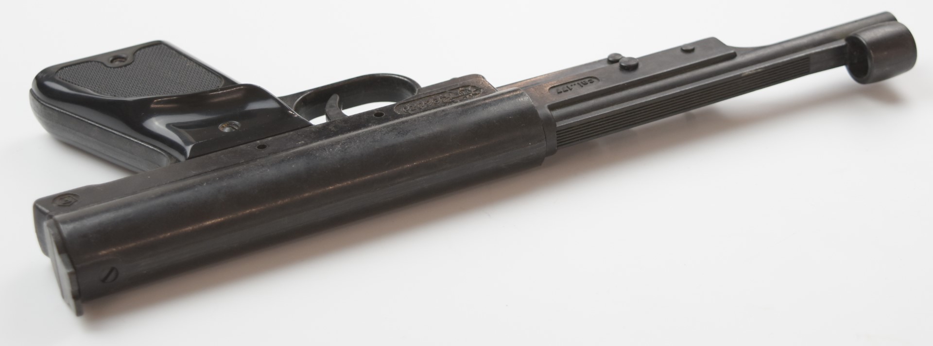 Record Luftpistole Model 1 .177 air pistol with shaped and chequered grip, in original box. - Image 5 of 12