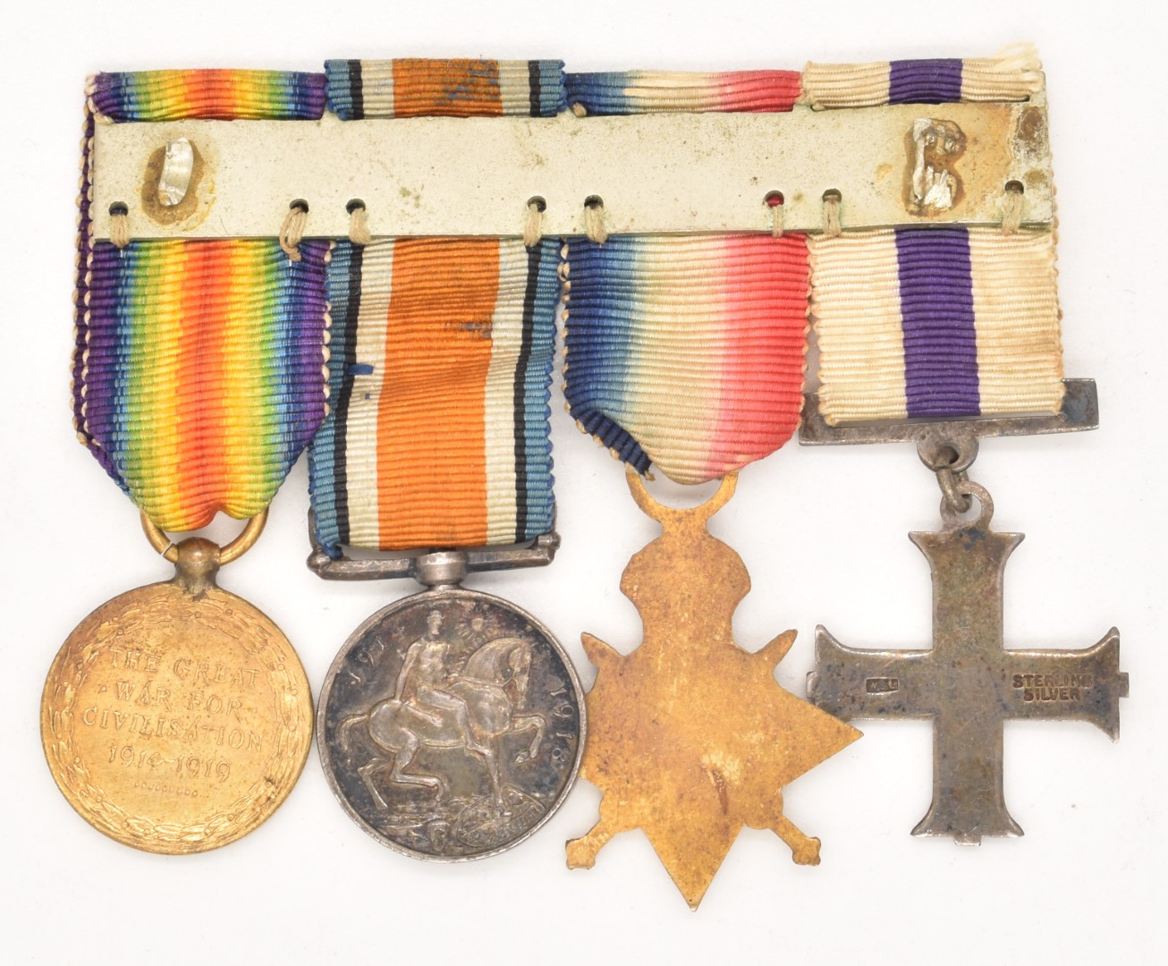 WW1 Military Cross group of four miniatures comprising Military Cross (stamped silver to reverse), - Image 2 of 2