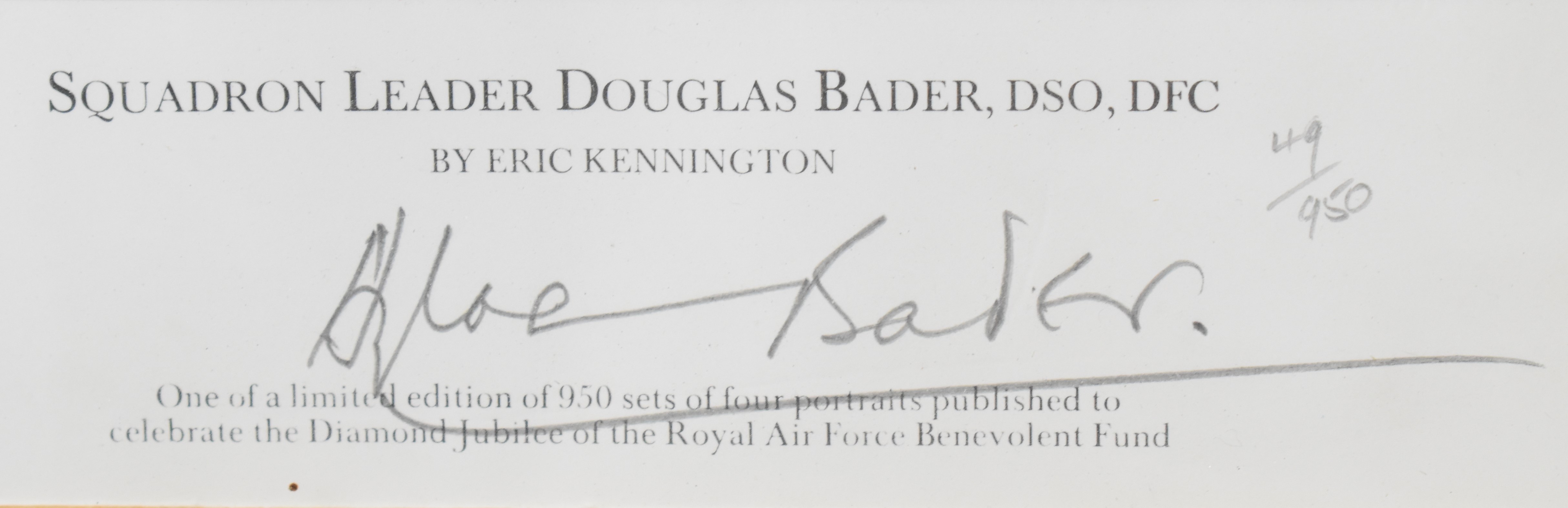 Four limited edition WW2 Royal Air Force portraits by Erick Kennington all signed by subjects, - Image 9 of 10