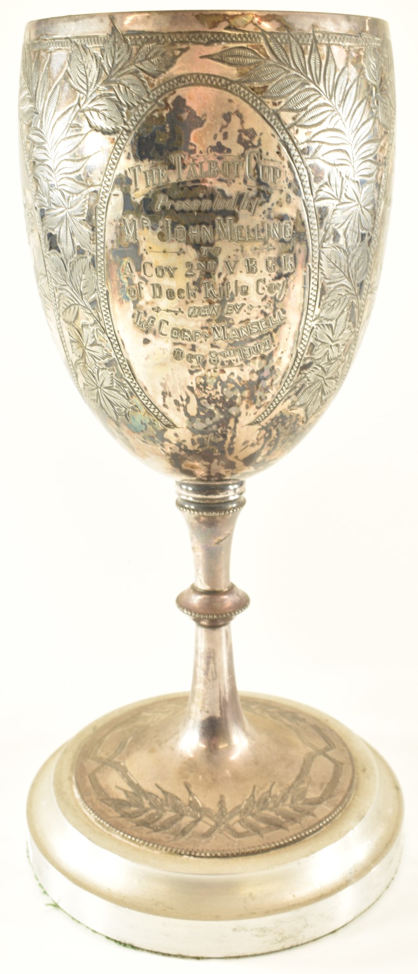 Presentation cup inscribed 'The Mansell Cup' Highest Away Average' to one side and 'The Talbot Cup - Image 2 of 3