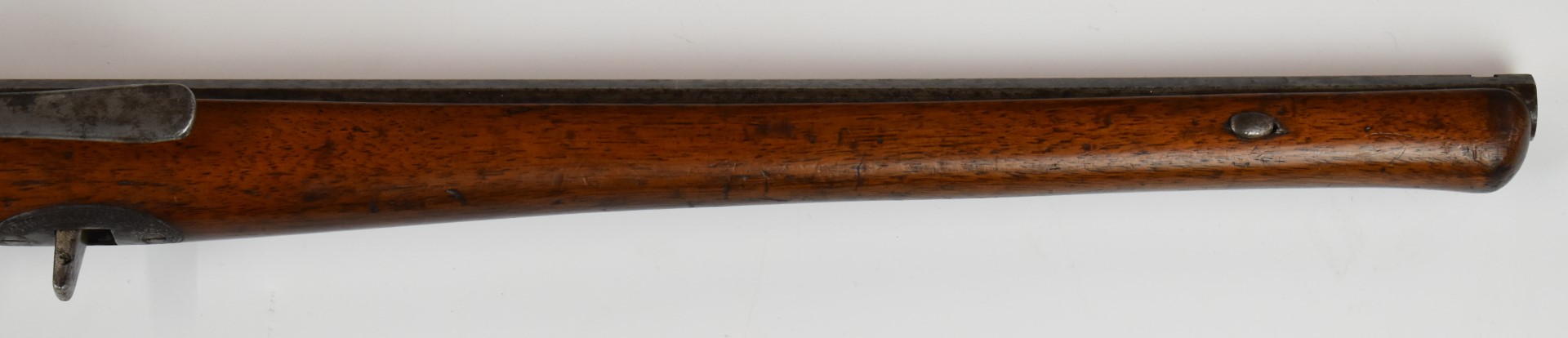 G Richter of Breslau side-lever cocking 8mm air rifle with named top plate, scrolling engraving to - Image 5 of 17