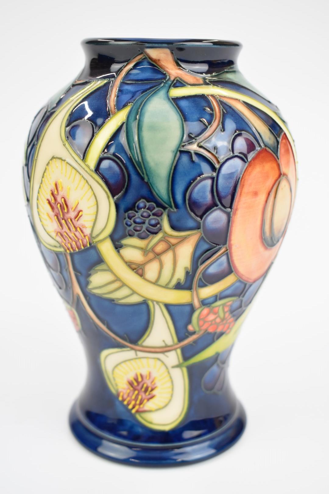 Moorcroft baluster pedestal vase decorated in the Queen's Choice pattern, dated 2001, height 16.5cm - Image 2 of 4