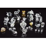 Twenty-nine Swarovski Crystal cut glass animals and similar including swan, butterfly, deer,