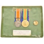 WW1 Royal Flying Corps medal pair named to 104827 2.A.M S J Kemp RFC, with button