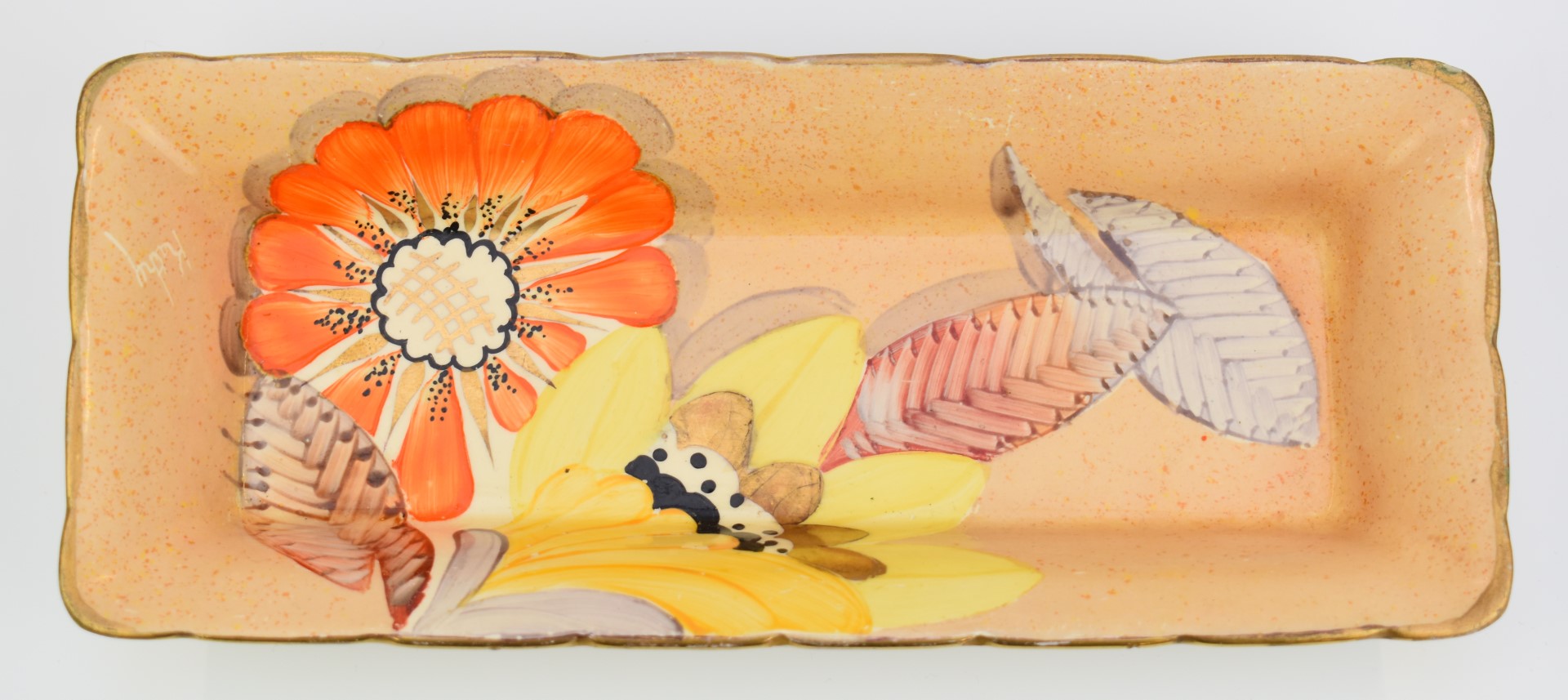Clarice Cliff for Newport Pottery trio decorated in the Crocus pattern, with additional tea plate, - Image 4 of 8