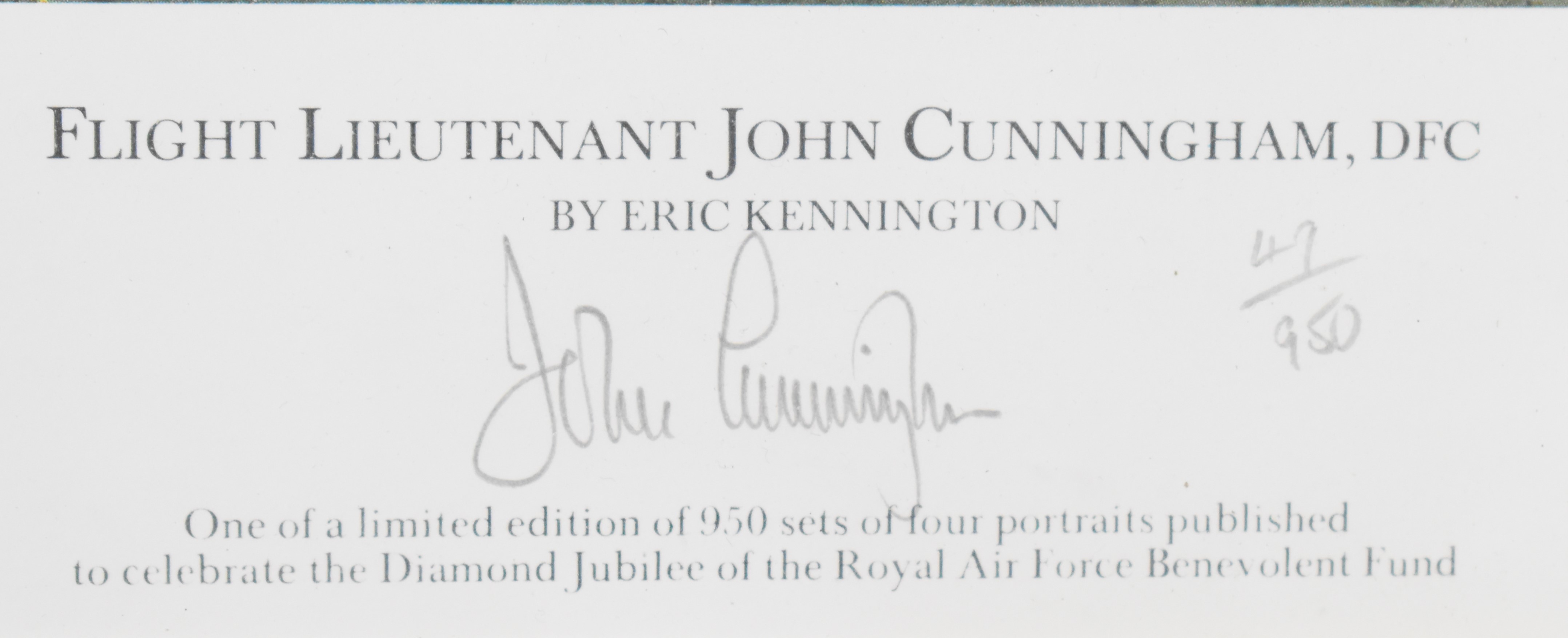 Four limited edition WW2 Royal Air Force portraits by Erick Kennington all signed by subjects, - Image 8 of 10