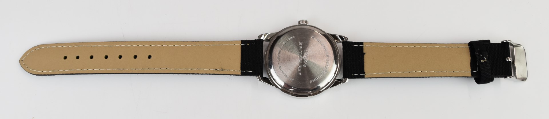 British RAF military style wristwatch with luminous hands and hour markers, white Arabic numerals, - Image 2 of 3