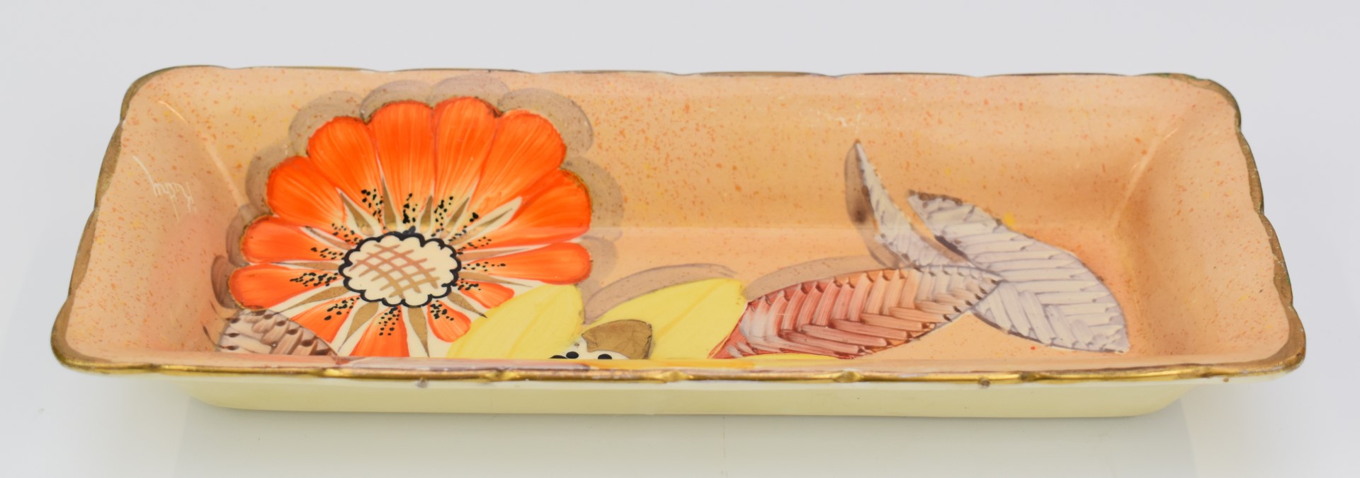 Clarice Cliff for Newport Pottery trio decorated in the Crocus pattern, with additional tea plate, - Image 3 of 8