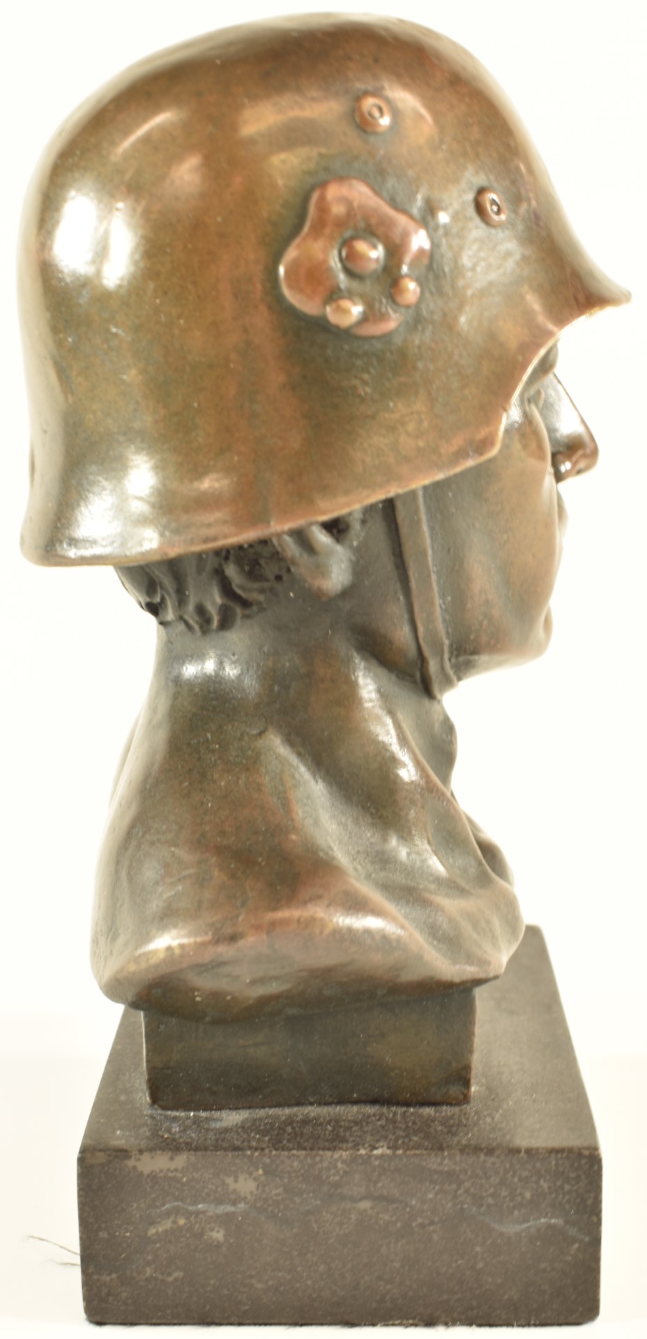 Bronze bust of a German soldier, 15cm tall - Image 2 of 5