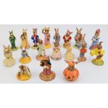 Eighteen Royal Doulton Bunnykins boxed figures including Bride, Groom, Sailor, Father / Mother DB68,